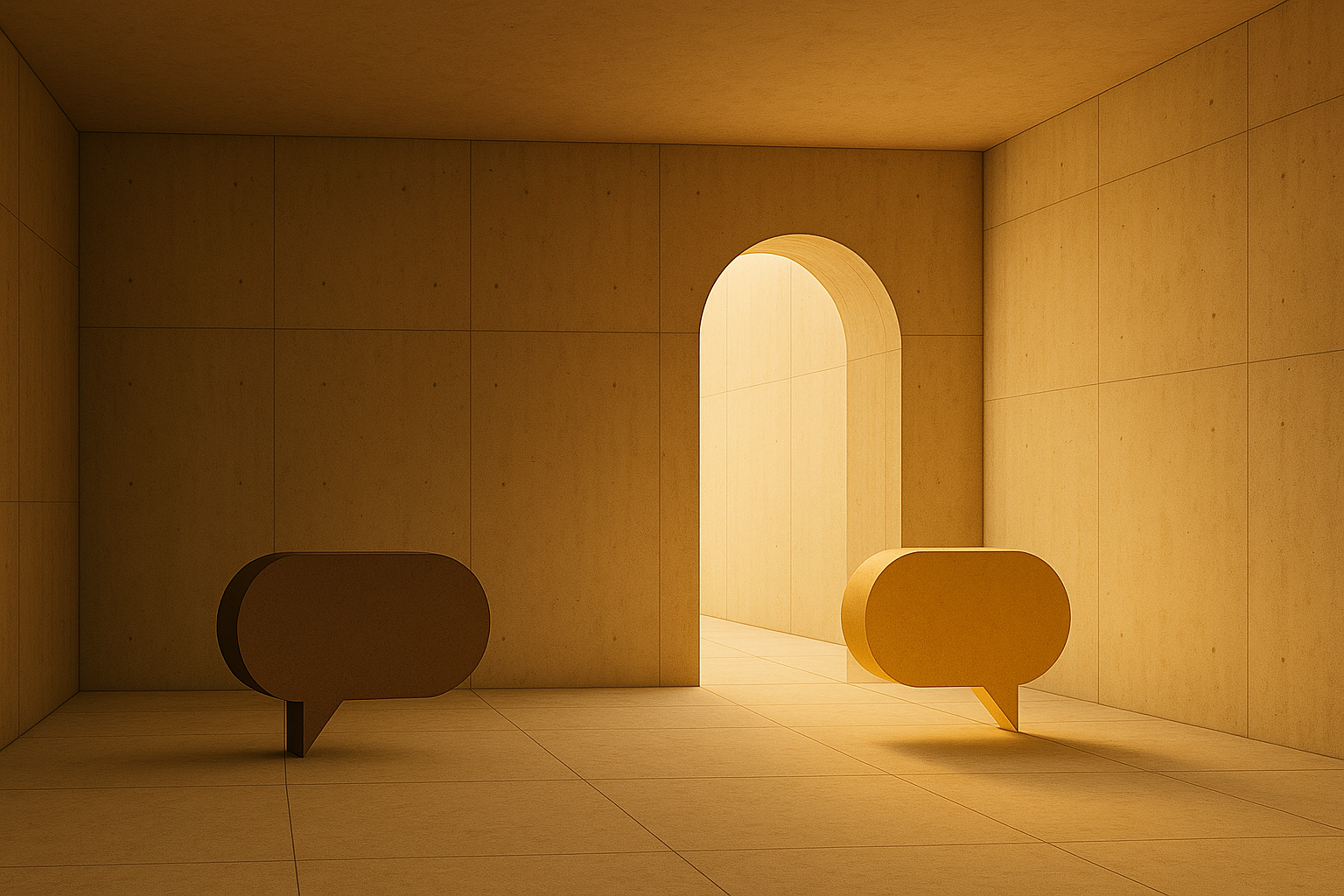 Abstract architectural void with light entering from the right