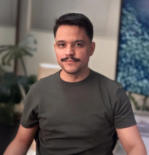 Abstract architectural void with light entering from the right